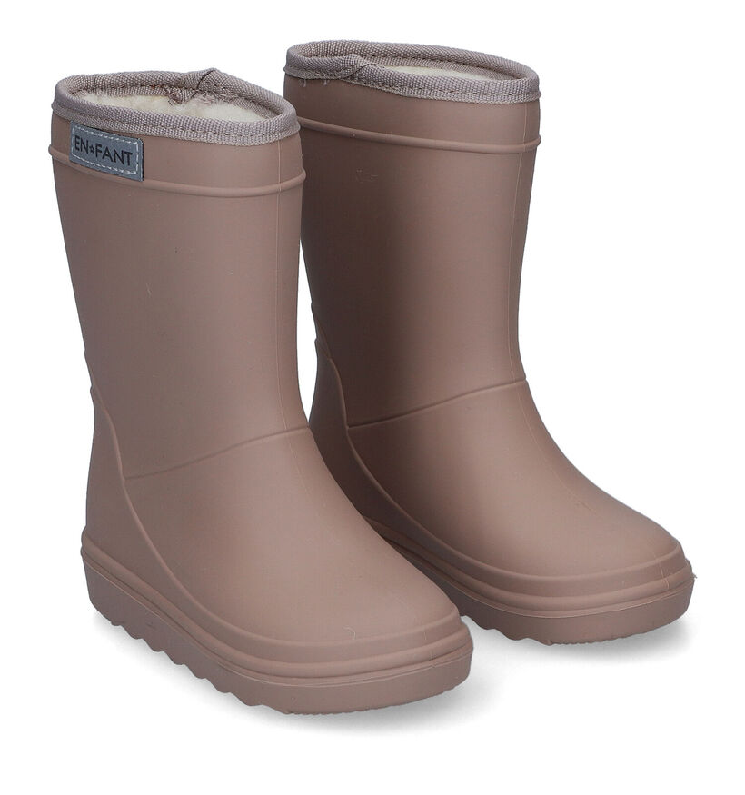 Enfant Bottes de pluie en Beige foncé en caoutchouc (312737)