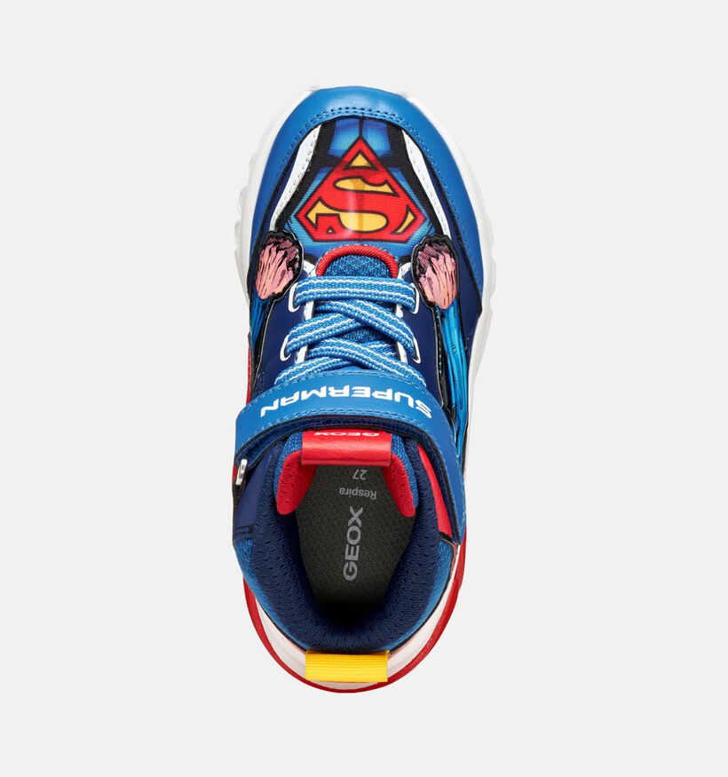 Geox Ciberdron Blauwe/Rode Velcroschoenen Superman Geox Ciberdron Blauwe/Rode Velcroschoenen Superman voor jongens (361938) - geschikt voor steunzolen