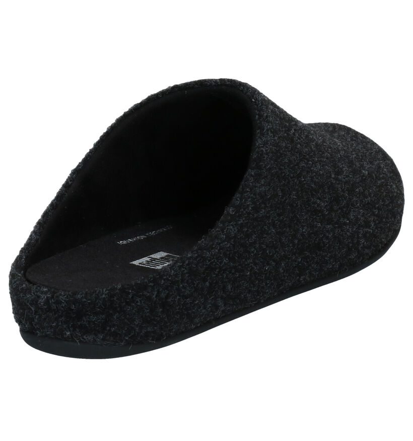 FitFlop Chrissie Felt Pantoufles en Noir en textile (279828)