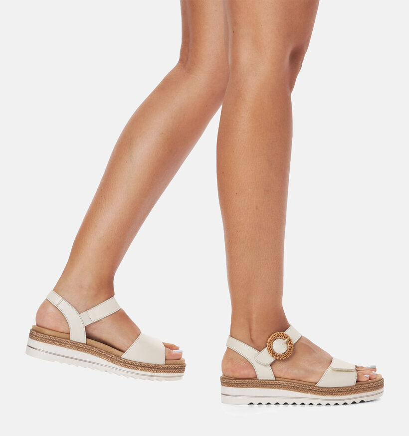 Remonte Ecru Sandalen met sleehak voor dames (354843) - geschikt voor steunzolen