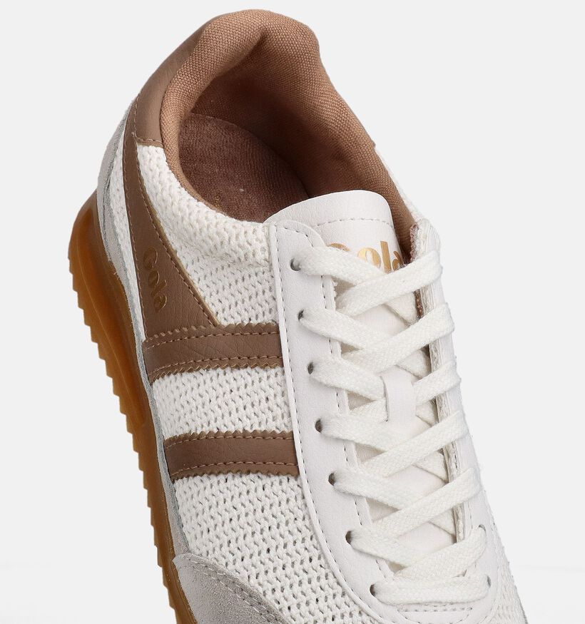 Gola Tornado Zephyr Baskets en Blanc/Marron pour femmes (368320) - pour semelles orthop&eacute;diques