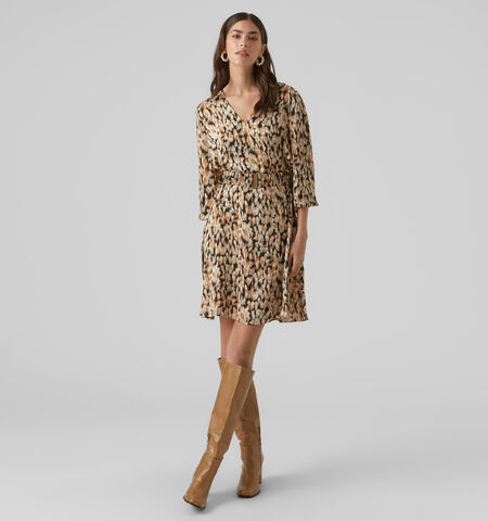 Robe courte beige