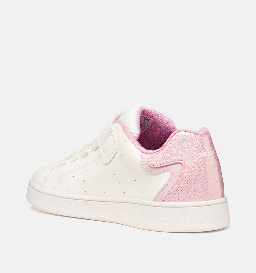 Geox Eclyper Witte/Lichtroze Sneakers voor meisjes (370119) - geschikt voor steunzolen