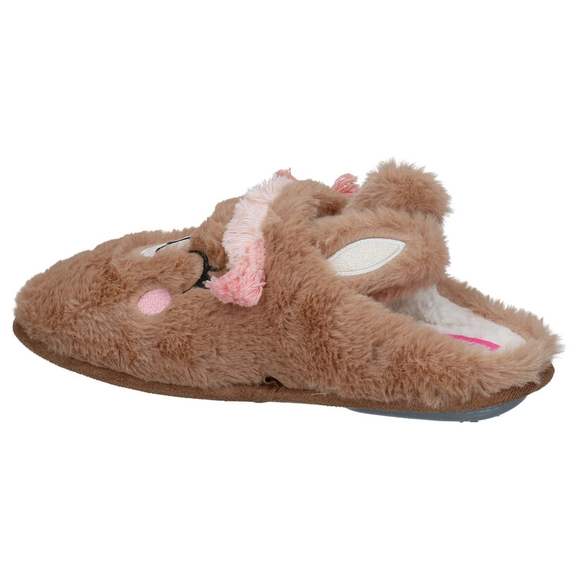 Marline Pantoufles ouvertes en Rose clair en textile (281942)