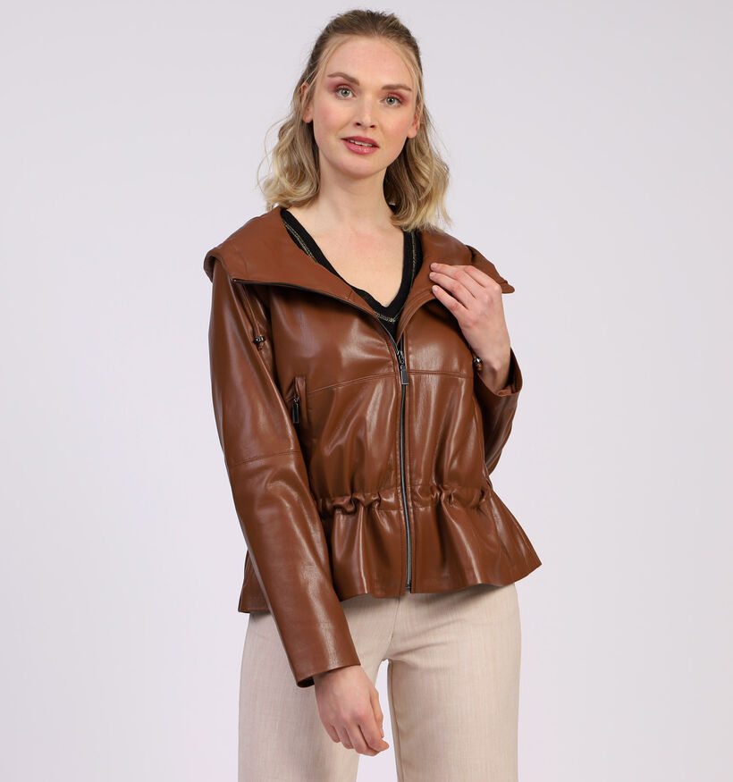 comma Bruine Leatherlook Jas (313215)