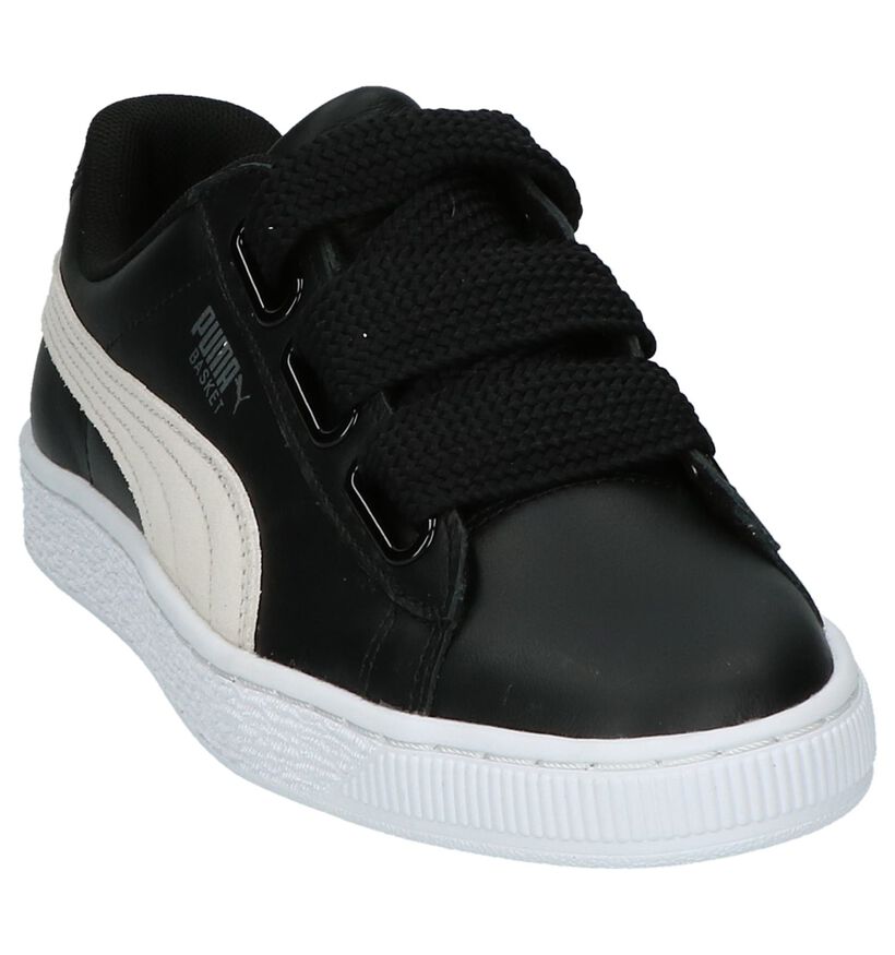 Heart Baskets sportives en Noir en cuir (199464)