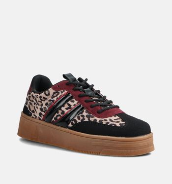 Poelman Sneakers Zwart/Beige/Bruin