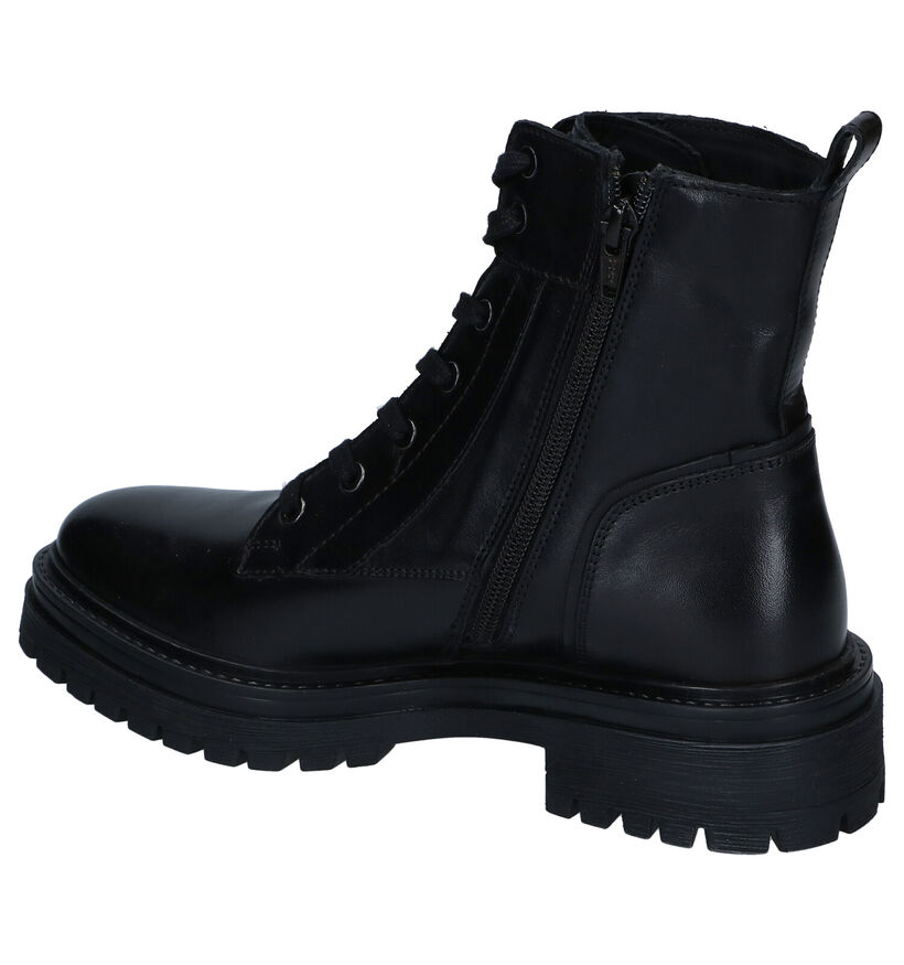 Geox Boots à lacets en Noir en cuir (294024)