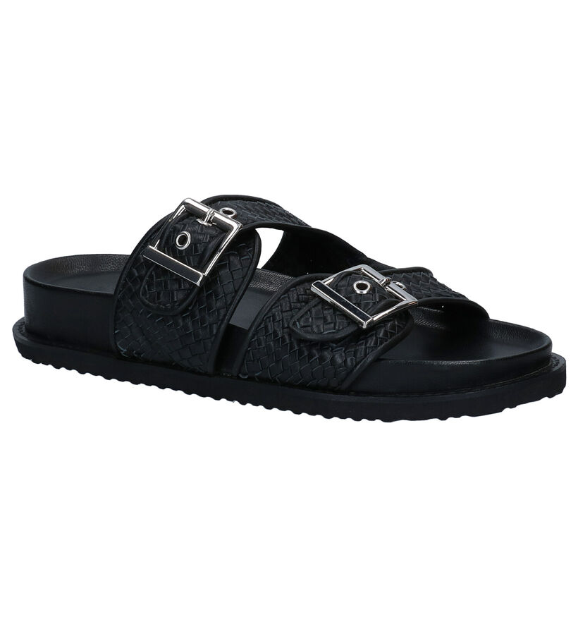 Inuovo Nu-pieds plates en Noir en cuir (292688)