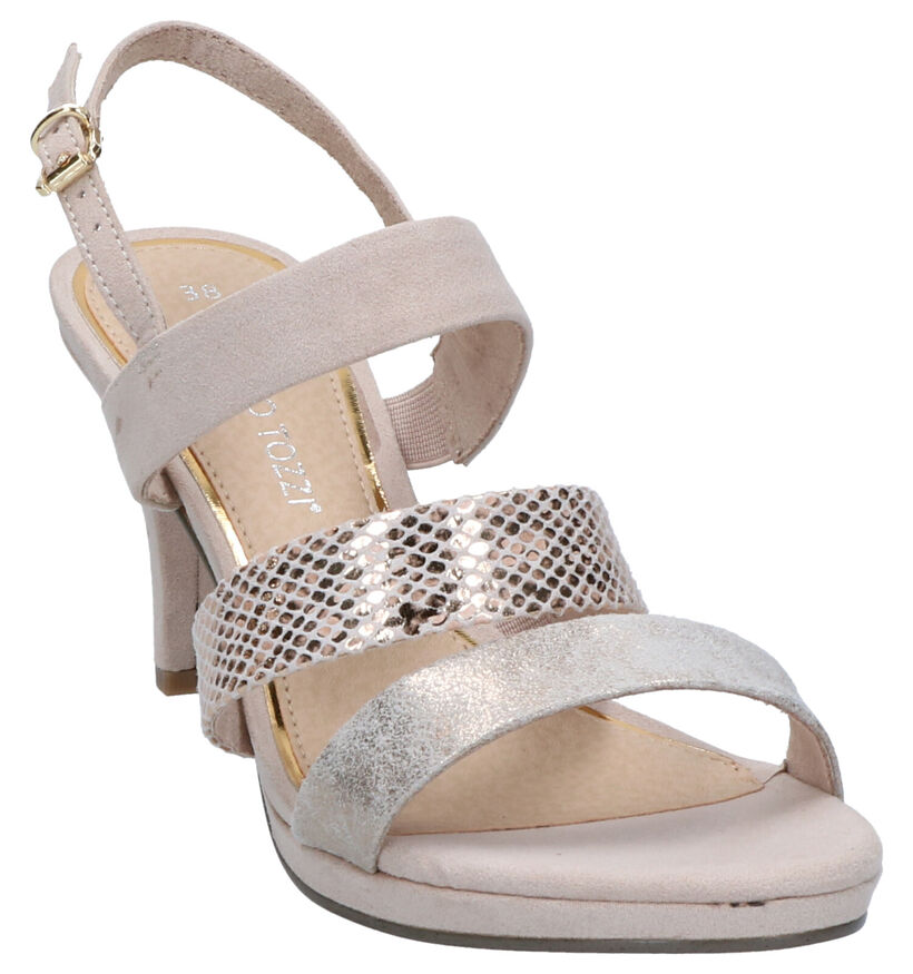 Marco Tozzi Beige Sandalen in stof (270696)