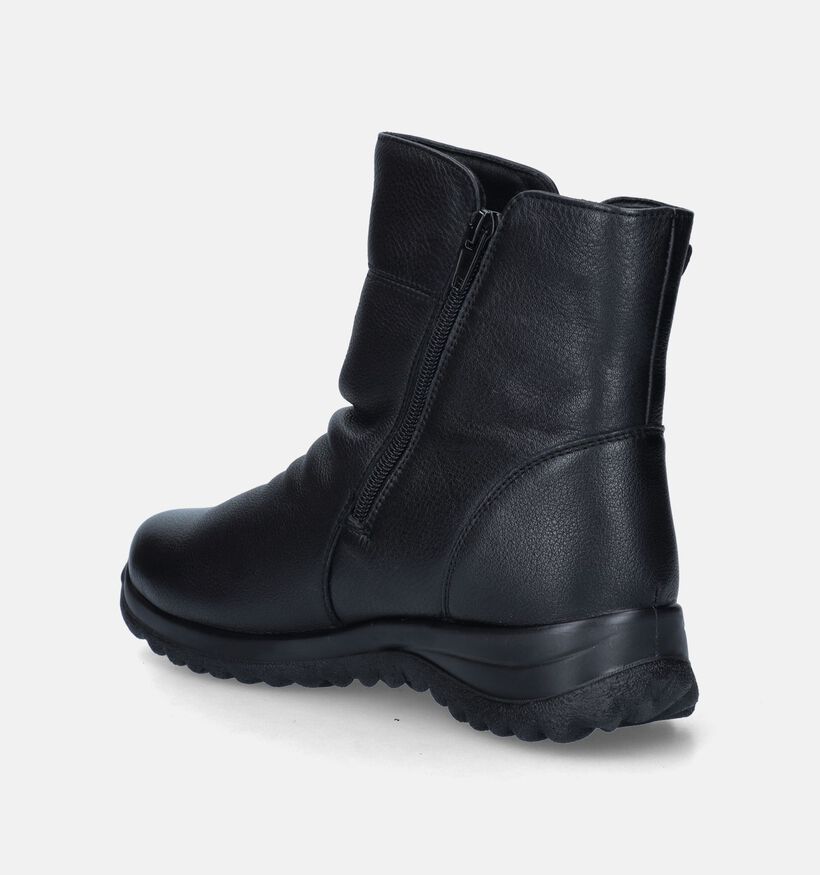 G-Comfort Zwarte Platte Enkellaarzen voor dames (348561) - geschikt voor steunzolen