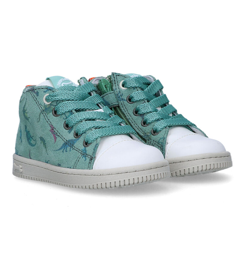 STONES and BONES Dint Blauwe Babyschoenen met dino's voor jongens (322097) - geschikt voor steunzolen