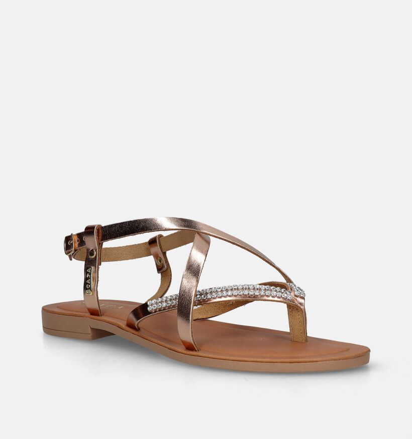 Scapa Gouden Platte sandalen voor dames (338560)