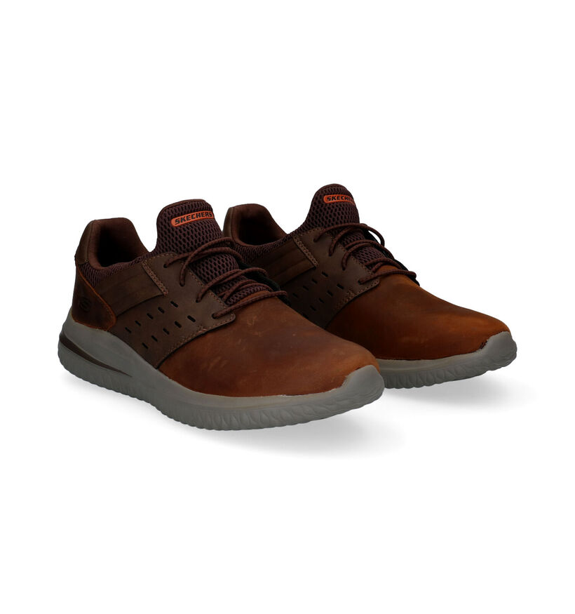 Skechers Delson 3.0 Ezra Baskets slip-on en Cognac en synthétique (295631)