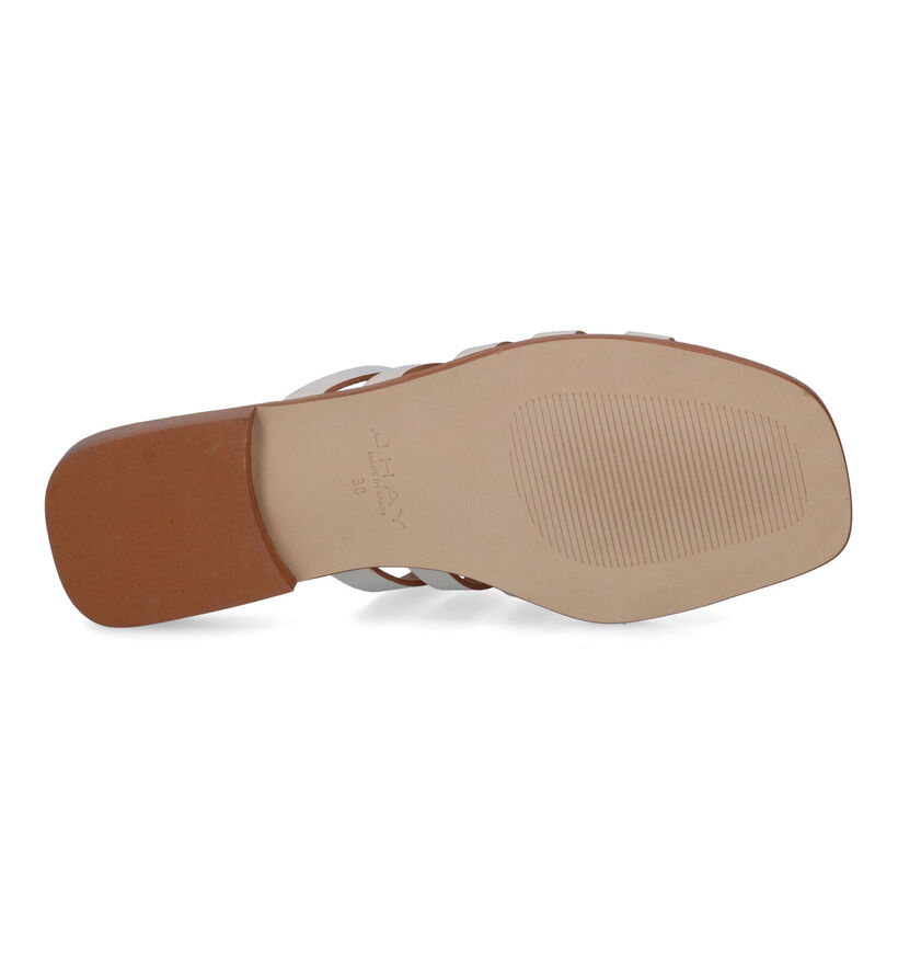 Jhay Ecru Slippers in leer (308351)