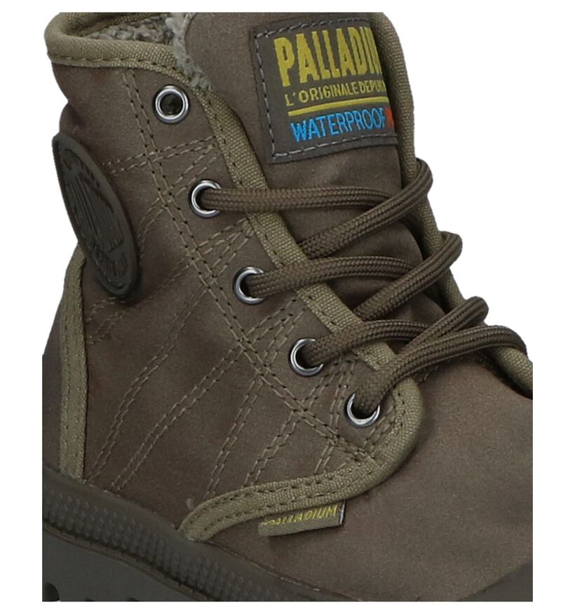 Palladium Pampa Kaki Boots met Rits/Veter in stof (231529)