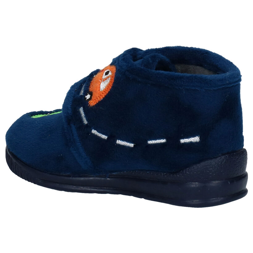 Milo & Mila Blauwe Pantoffels in stof (278460)