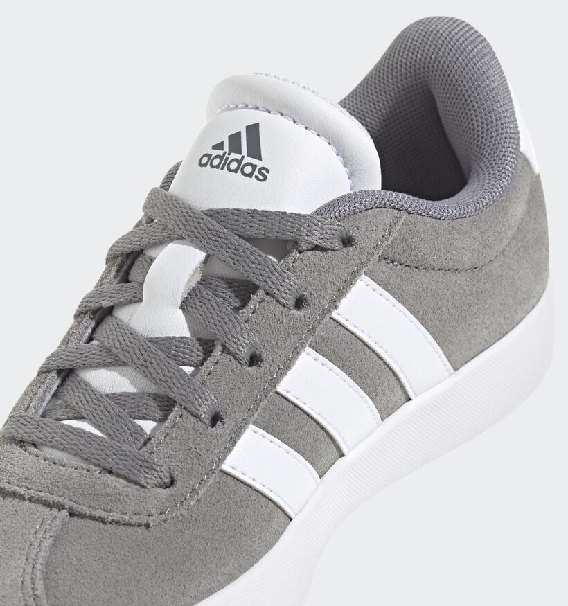 adidas VL Court 3.0 Witte/Groene Sneakers adidas VL Court 3.0 Donkergrijze Sneakers voor jongens, meisjes (366028) - geschikt voor steunzolen