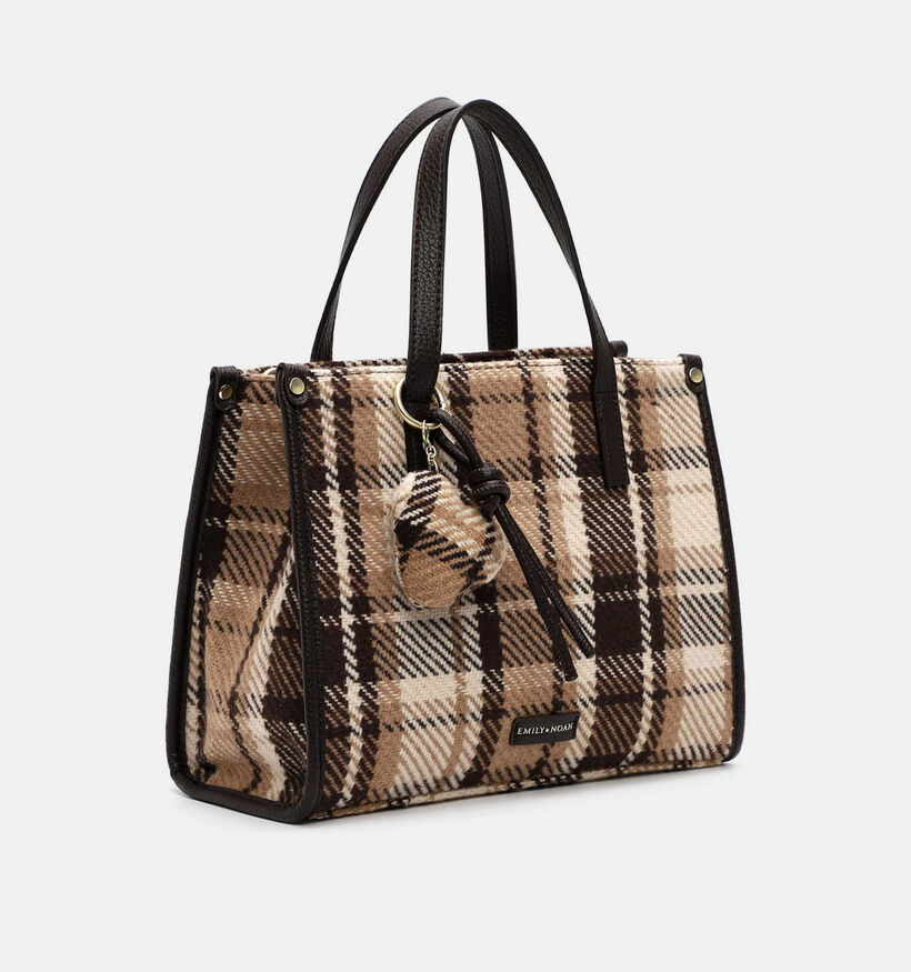 Emily & Noah Levinia Donkerbruine Geruite Shopper met Rits voor dames (378845)