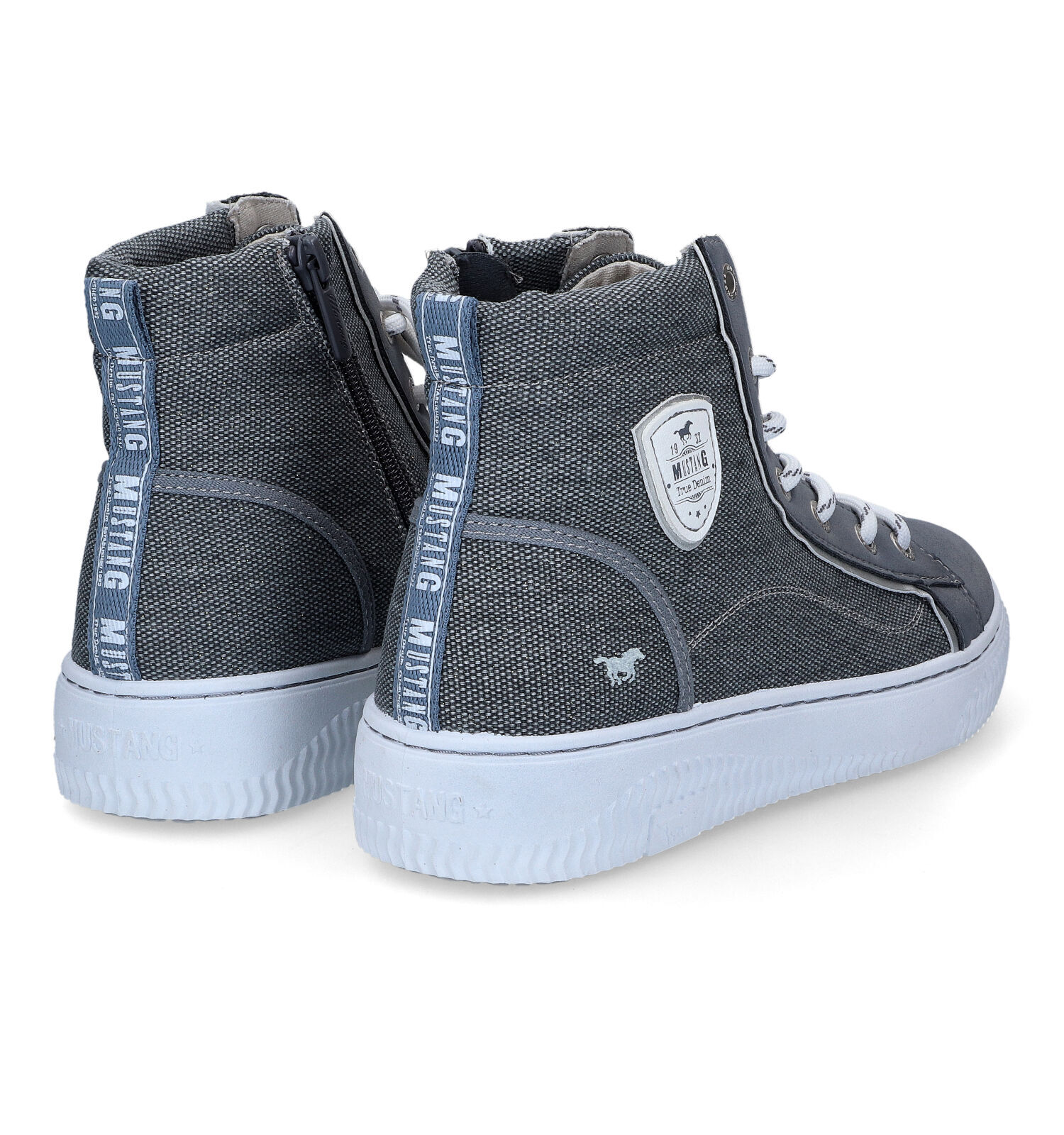 Mustang Blauwe Hoge Sneakers Dames Sneakers Online op TORFS.BE