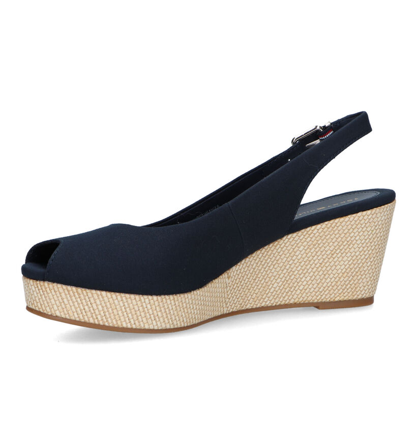 Tommy Hilfiger Iconic Elba Sling Back Wedge Sandales en Bleu pour femmes (336400)