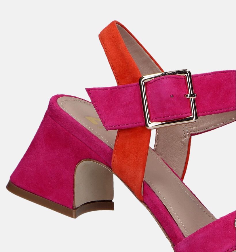 Nathan-Baume Sandales à talons en Fuchsia pour femmes (340354)