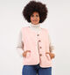 Dolce C. Veste duveteuse courte sans manches en Rose pour femmes (350615)