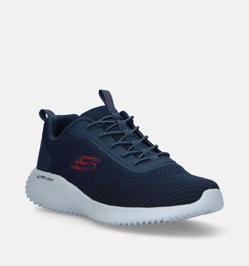 Skechers Memory Foam Low Baskets Noir/Bleu
