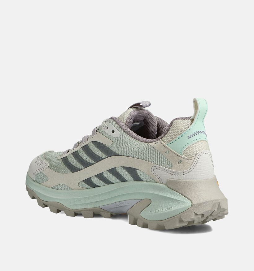 Merrell MOAB Speed 2 Groene/Beige Wandelschoenen voor dames (363642) - geschikt voor steunzolen