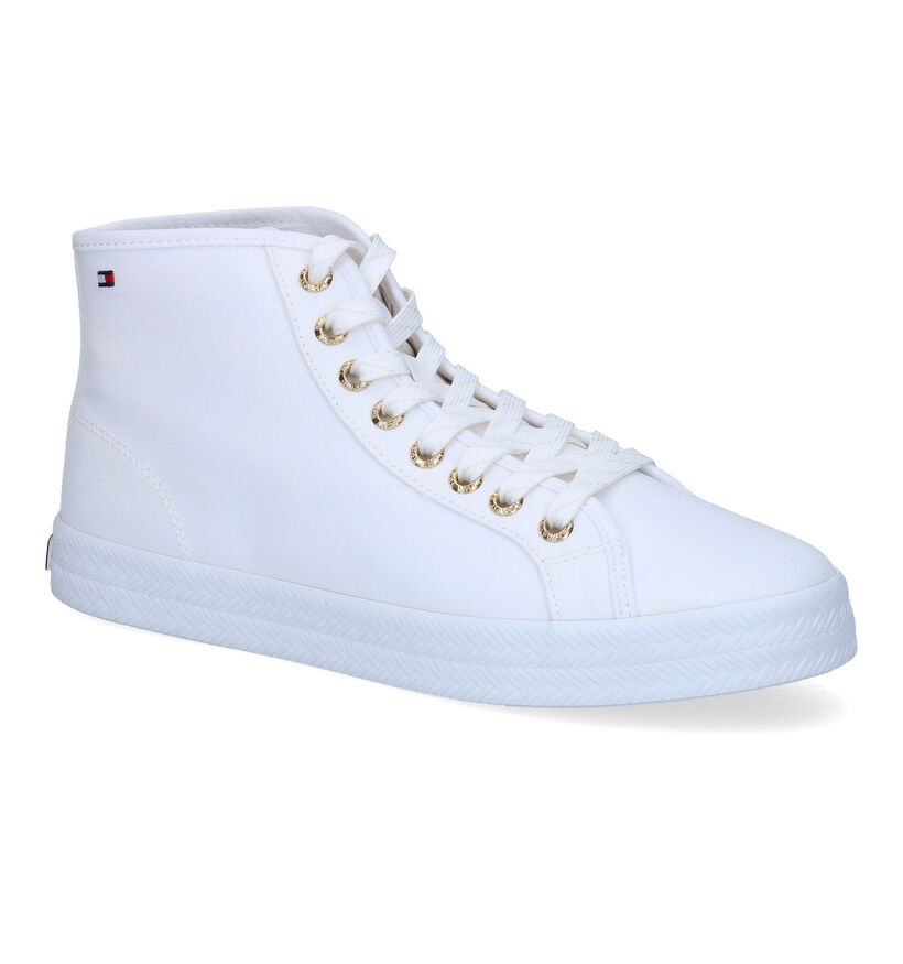 Tommy Hilfiger Essentiel Midcut Witte Hoge Sneakers voor dames (303975) - geschikt voor steunzolen