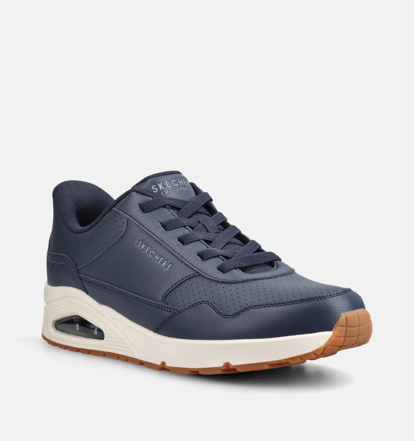 Skechers Uno Banksia Luxe Donkerblauwe Sneakers voor heren (375634)