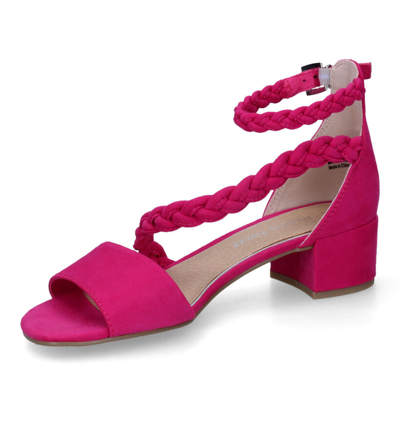 Marco Tozzi Sandales &agrave; talons en Noir en textile (305942)