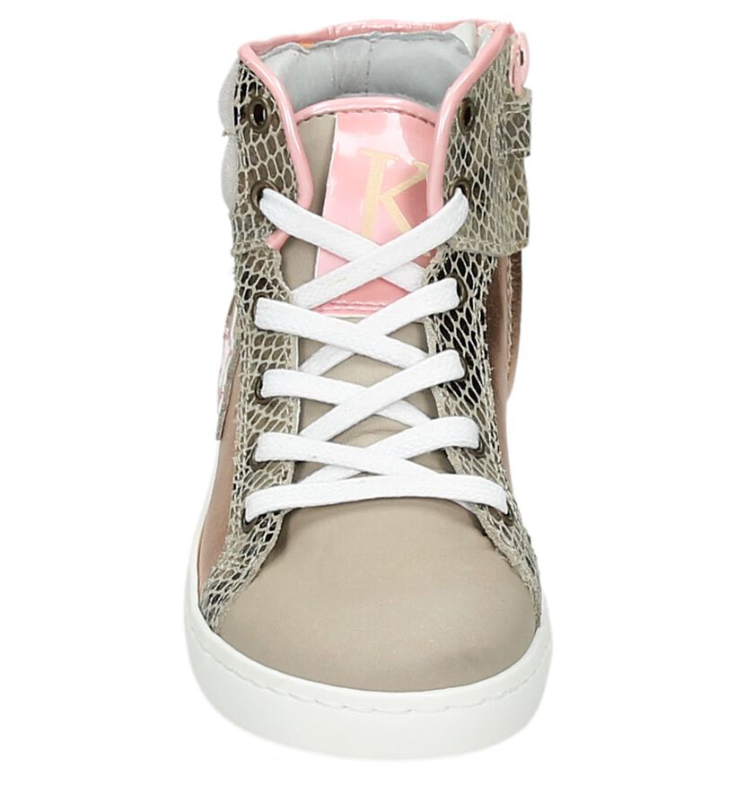 Roze Kanjers Hoge Sneakers in leer (159492)