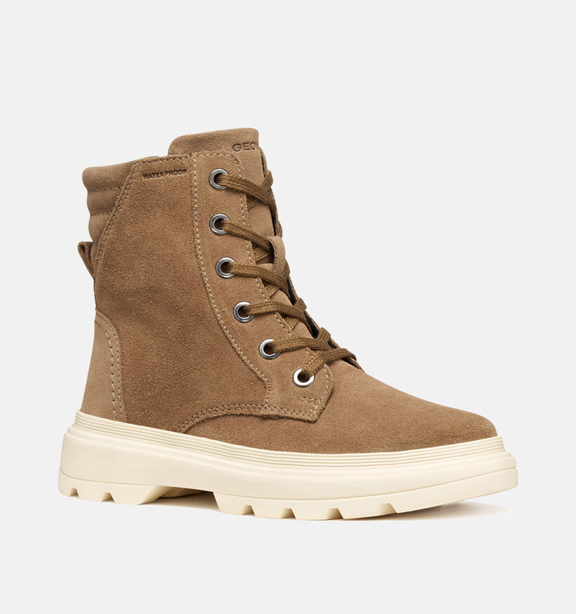 Geox Kiddartah Cognac Hoge Schoenen voor meisjes (360378) - geschikt voor steunzolen