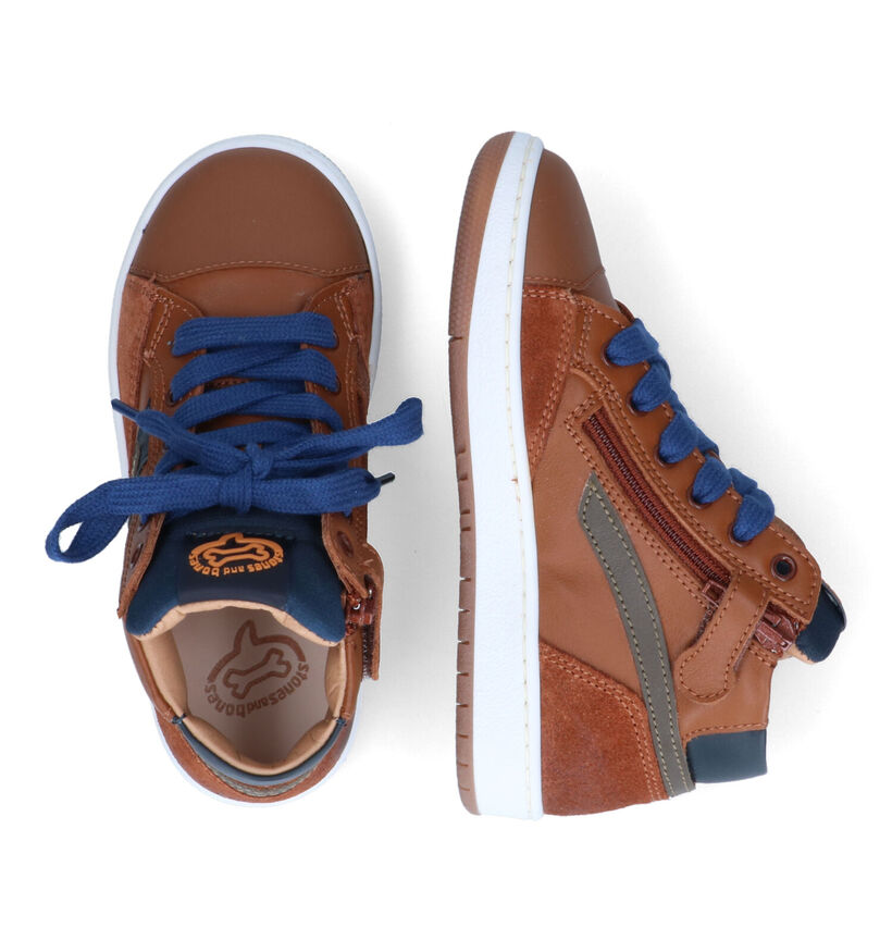 STONES and BONES Colas Blauwe Hoge Schoenen in leer (317476)