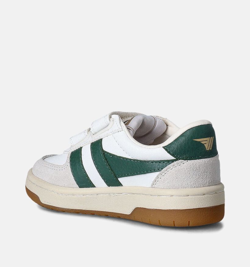 Gola Hawk Strap Witte/Groene Sneakers voor jongens (376298) - geschikt voor steunzolen