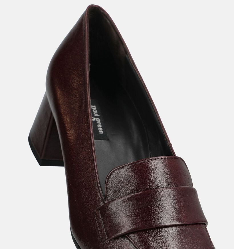 Paul Green Bordeaux Mocassins met Hak voor dames (379783)