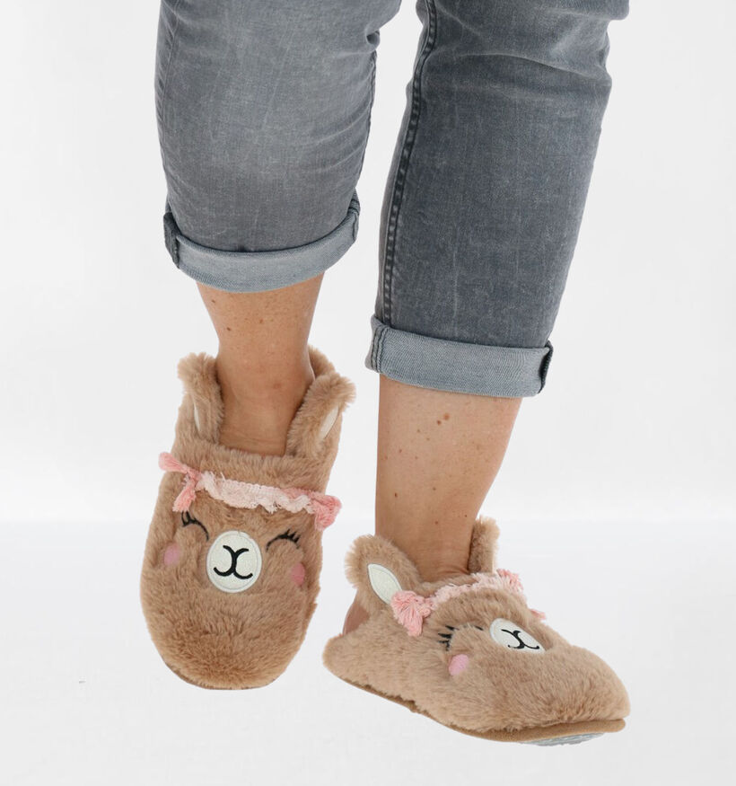 Marline Pantoufles ouvertes en Rose clair en textile (281942)