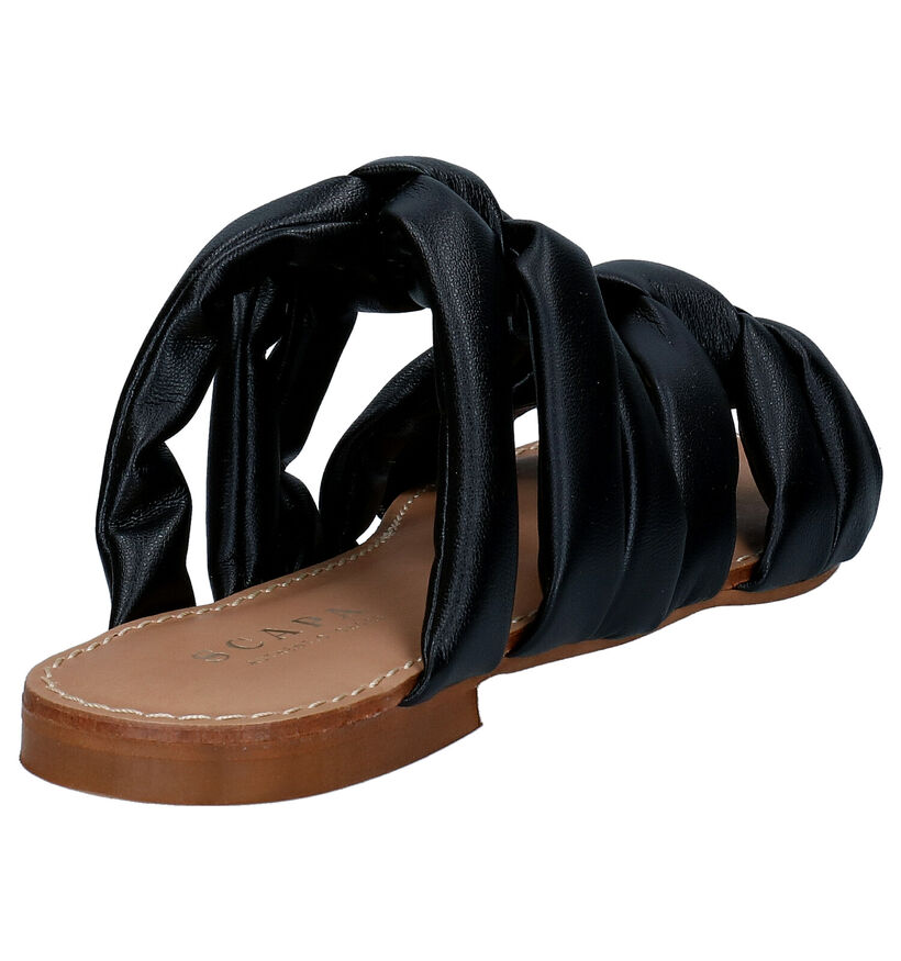 Scapa Nu-pieds plates en Noir en simili cuir (288873)