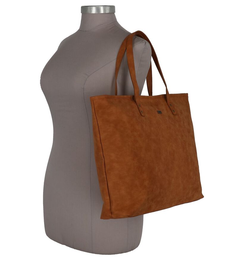 Cognac Shopper Tas Roxy Set It On Fire in kunstleer (241019)