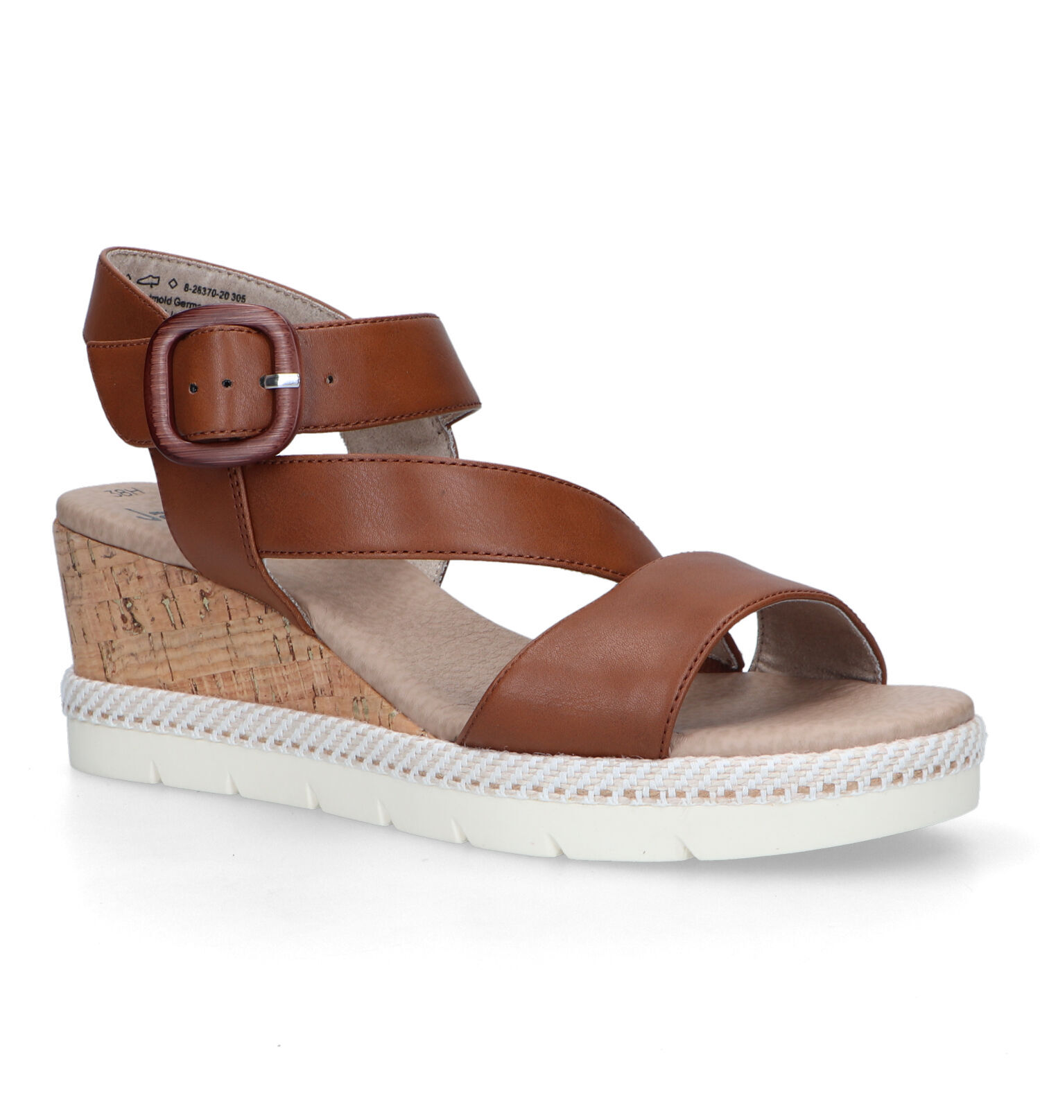 Sandales compensées cognac discount