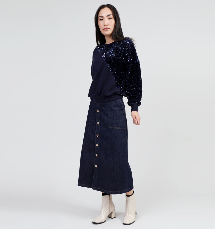 Pieces Nancy Sweatshirt en Bleu pour femmes (348371)