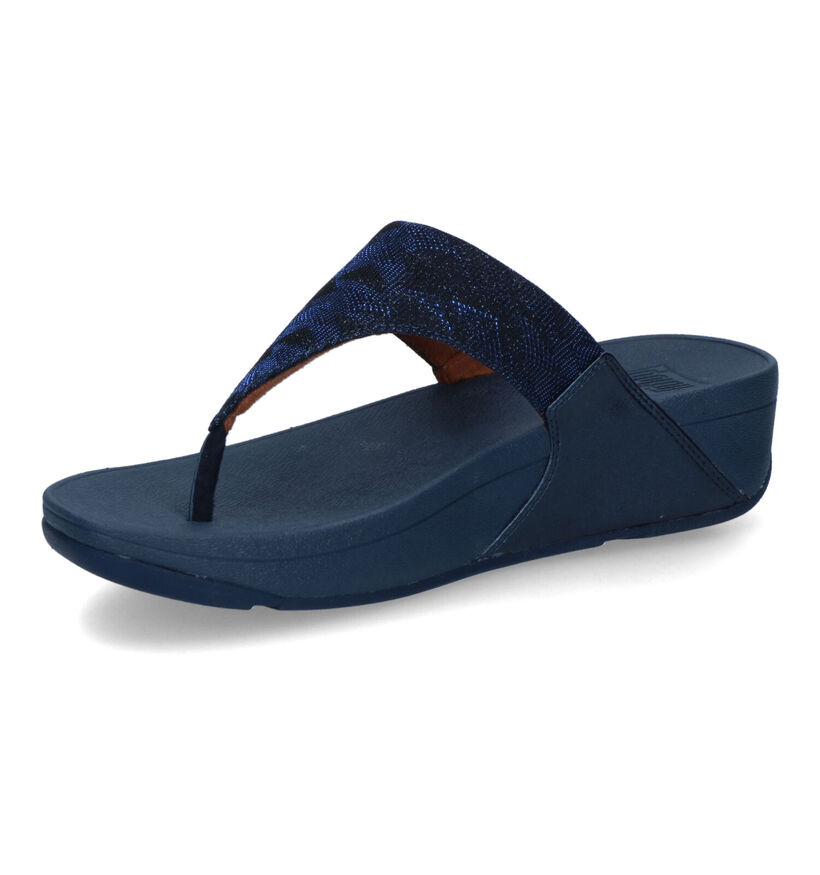 FitFlop Lulu Toe Post Geo Glitz Tongs en Bleu pour femmes (313548)