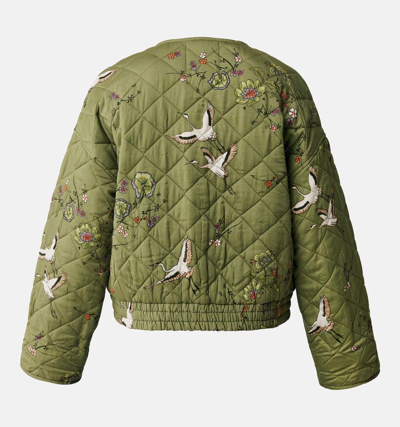 Mexx Kaki Boxy quilted Vest voor dames (348272)