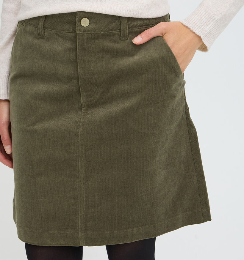Fransa Tean Jupe mi-longue en Vert kaki pour femmes (379933)