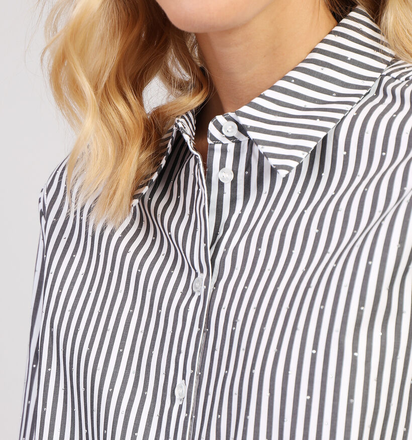 Vero Moda Inge Blauw Gestreept hemd voor dames (352142)