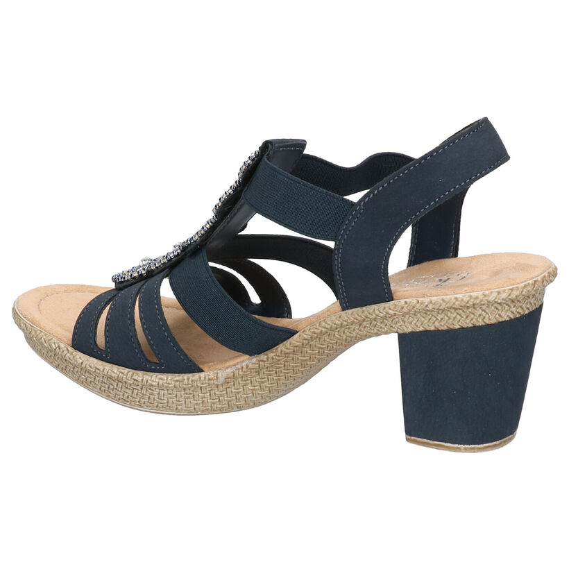 Rieker Donkerblauwe Sandalen in stof (271877)