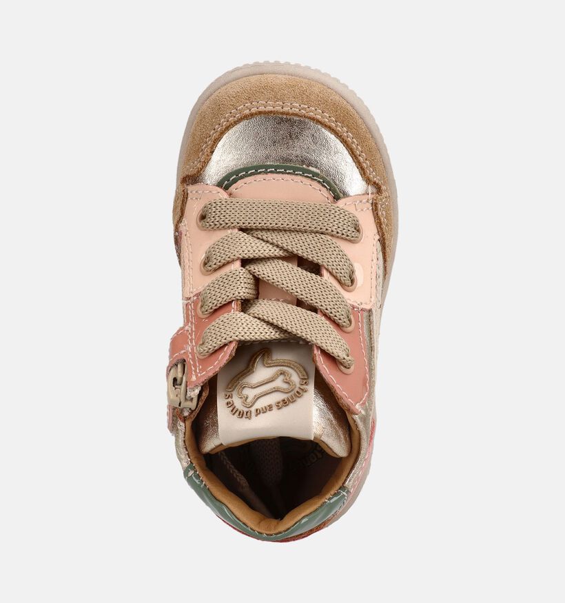 STONES and BONES Need Gouden Sneakers met Veter en Rits voor meisjes (378216) - geschikt voor steunzolen