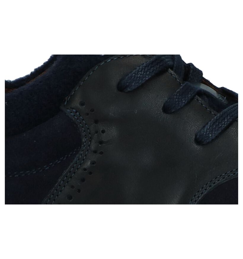 Donkerblauwe Veterschoenen Borgo Sport Porrilla in leer (223695)