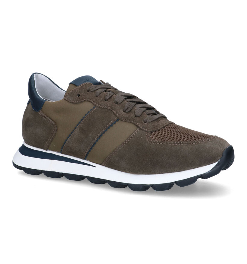 Geox Spherica Blauwe Veterschoenen in daim (326724)